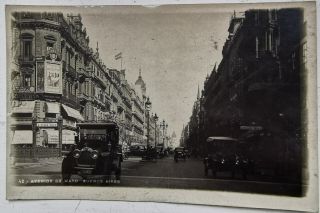 Vintage Postcard: Automobile Cars In Avenida De Mayo Buenos Aires Argentina 1926