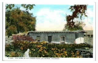 Old Home Of Kit Carson Near Las Animas,  Co Fred Harvey Postcard 6v (2) 18