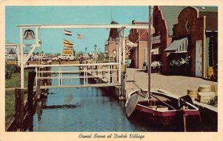 Holland Mi 1962 Canal Scene @ The Dutch Village Vintage Michigan Gem,  602