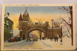 Canada Quebec St Louis Gate Winter Postcard Old Vintage Card View Standard Post