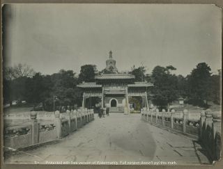 Vintage China Photograph Park Temple Peking Beijing C.  1910s