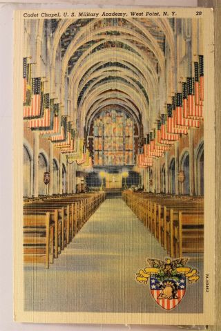 York Ny West Point Us Military Academy Cadet Chapel Postcard Old Vintage Pc