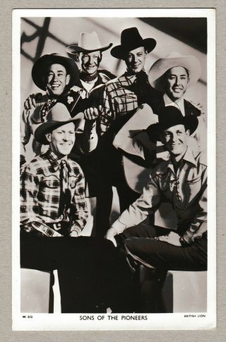 Great Old Real Photo Card Sons Of The Pioneers Hollywood Cowboy Band Roy Rogers