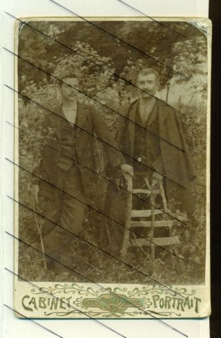 Greece Thessaly,  Tyrnavos.  Two Men.  / Old Cαbinet Portrait 1919