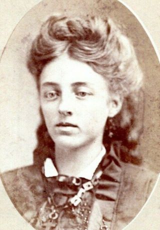 Niles Michigan Cdv C.  1880 Pretty Young Woman H.  N.  Stirling Antique Photo B9