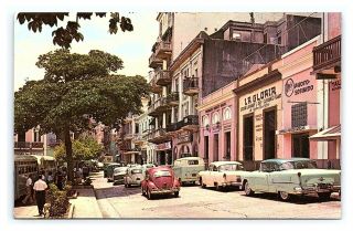 Vintage Postcard San Francisco Street Old San Juan Puerto Rico I11