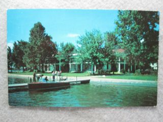 Vintage Oakwood Hotel,  Lake Wawasee,  Syracuse,  Indiana Photo Postcard 1953