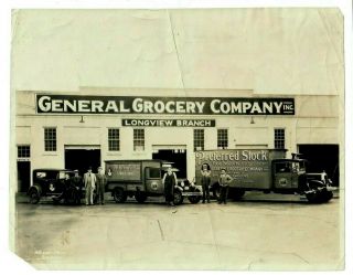 Vintage Photo Longview Grocery Wa Company Preferred Stock Truck Sign Us
