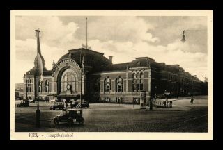 Dr Jim Stamps Railroad Station Old Cars Street View Kiel Germany Postcard