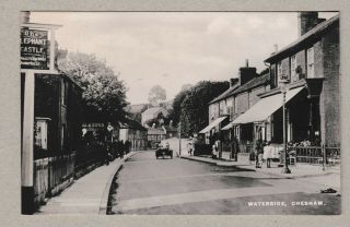 Old Real Photo Card Elephant And Castle Inn Chesham Waterside Around 1925