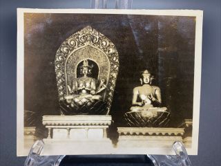 1930’s Photo Peiping (beijing) China - 2 Gold Buddha’s In A Temple Summer Palace