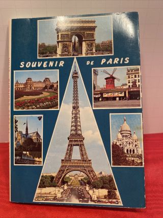 Vintage Paris France Souvenir Fold Out Photo Book 14 Postcards 4” X 6”
