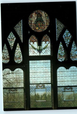 Tarrytown York Ny Lyndhurst Stained Glass Window Vintage 4x6 Postcard D34