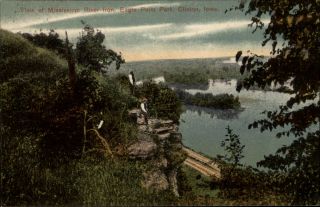 Eagle Point Park Clinton Iowa Mississippi River Pck C1910 Vintage Postcard