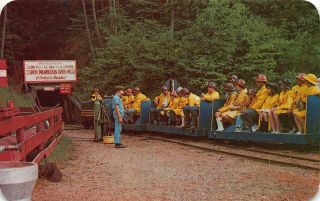 Iron Mountain Mi 1965 Visitors Ready To Go Underground On Mine Train Vintage 592