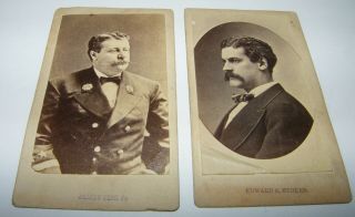 2 Antique 1860s Civil War Era CDV Cabinet Photos James Fisk Jr & Edward Stokes 2