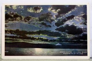 Washington Wa Mt St Helens Columbia River Moonlight Postcard Old Vintage Card Pc