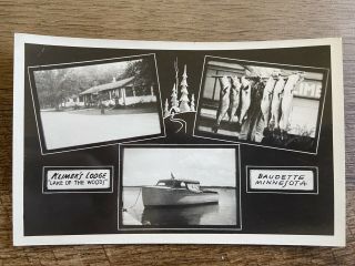 Klimek’s Lodge Lake Of The Woods,  Baudette,  Mn Real Photo Vintage Postcard Rppc