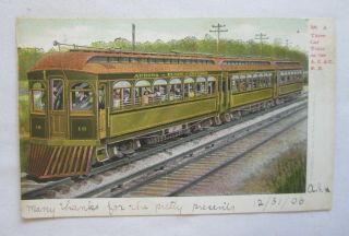 Vintage Postcard Railroad Trolley Car Train Ae&c Aurora Elgin Chicago Il Rr Nr