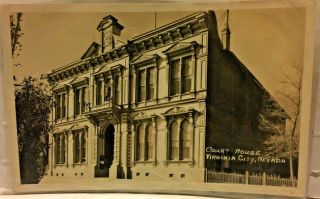 Court House Virginia City,  Nevada Vintage Real Photo Postcard