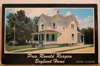 Illinois Il Dixon President Ronald Reagan Boyhood Home Postcard Old Vintage Card
