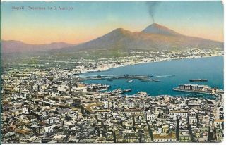 Rare Old Postcard - Panorama Da S.  Martino - Napoli - Italy C.  1920