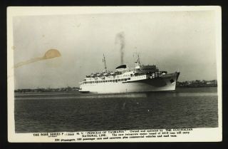 Vintage Ship Postcard M.  V.  Princess Of Tasmania Rppc
