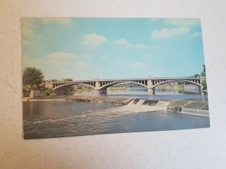 Ontario Canada Postcard Vintage Lorne Bridge Grand River Brantford