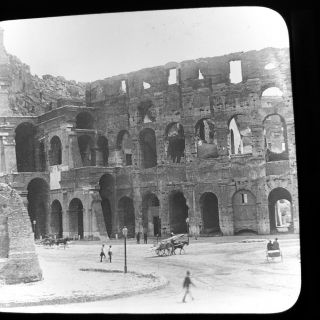 Vtg Magic Lantern Glass Slide Photo Keystone The Coliseum Rome Italy