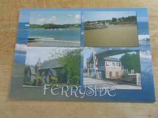 Ferryside Multi View Old Postcard