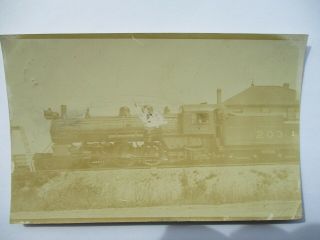 Steam Locomotive No.  1203 At St.  Clet,  Que.  Vintage B&w R.  P.  Postcard C.  1910 