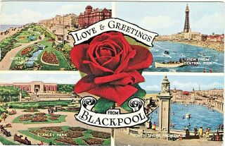 Old Vintage Postcard Blackpool England 1959,  Stanley Park,  P379