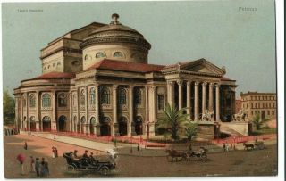 Rare Old Postcard - Teatro Massimo - Palermo - Italy C.  1925