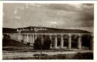 Mexico Acueducto De Queretaro Vintage Real Photo Postcard