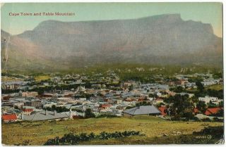 Scarce Old Postcard - Cape Town & Table Mountain - South Africa C.  1918
