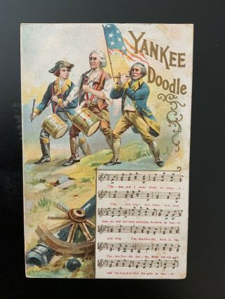 Vintage Postcard,  Patriotic,  Yankee Doodle Song Card,  Series 11/5,  © 1908