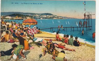 Carte Postale Ancienne Old Postcard 99 La Plage Les Baigneurs écrite 1930