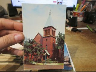 Vintage Old Postcard Michigan Kalamazoo First Reformed Church Parking Meter Lamp