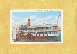 Ri Block Island 1908 - 39 Vintage Postcard Boat Landing At Harbor