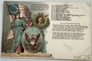 Vintage Postcard The Star Spangled Banner American Flag C1903 Patriotic Udb