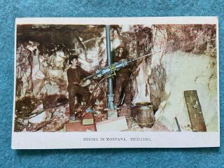 Mining And Drilling In Montana Vintage Postcard