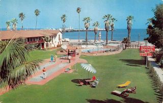 Santa Barbara California La Casa Del Mar Motel Vintage Postcard Cc1848