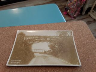 Rare Vintage Postcard Rustic Bridge,  Totland Bay,  Isle Of Wight.  Pier