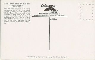 Vintage Postcard " Mary Star Of The Sea Catholic Church La Jolla Ca "