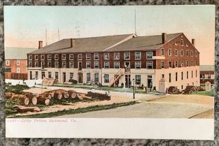 Vtg Postcard Libby Confederate Prison Civil War Landmark Richmond Va Memorabilia