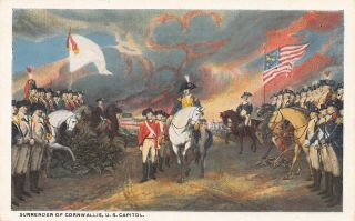 Surrender Of Cornwallis Revolutionary War Trumbull Painting Vintage Postcard F15