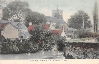 Henstridge - Mill Pond & Old Church Tower An Old Postcard 24819