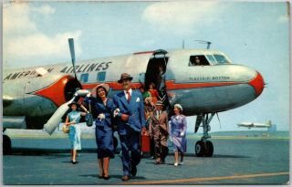 Vintage Flagship Boston,  American Airlines,  Convair Flagship Airplane Postcard