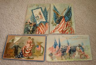 Vintage Postcards Tucks Memorial Decoration Day Civil War Set Of 4