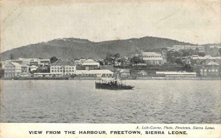 View From Harbour,  Sierra Leone,  Freetown,  West Africa C1910s Vintage Postcard
